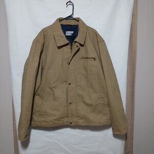 Lands End Quilt Lined Canvas Chore Barn Coat Work Jacket Men's XXL Tan Primaloft